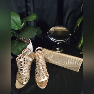 Vince Camuto Egyptian gold metallic heels